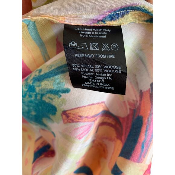 SOLD*** Powder Kimono Jacket Floral Frenzy Modal Boho Hippie Art to Wear - Picture 8 of 8